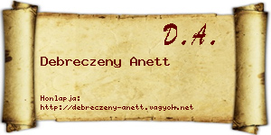Debreczeny Anett névjegykártya